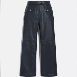 Coach Leather Pants Navy Blue